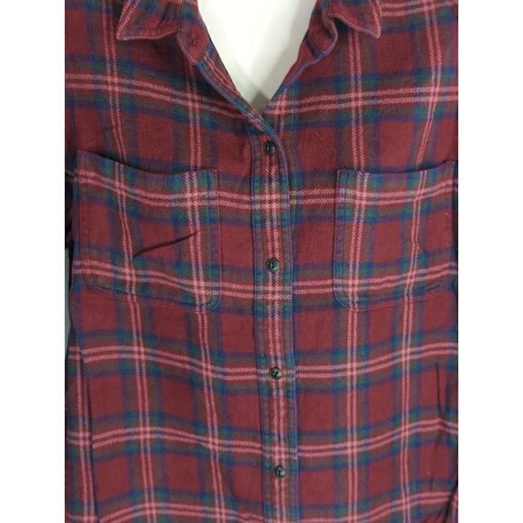 Madewell Womens Plaid Cotton Long Sleeve Button Down Shirts Red Blue Size Medium - Picture 3 of 7